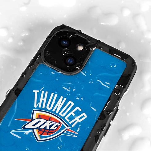 NBA OKC Thunder Distressed iPhone 15 Waterproof Case